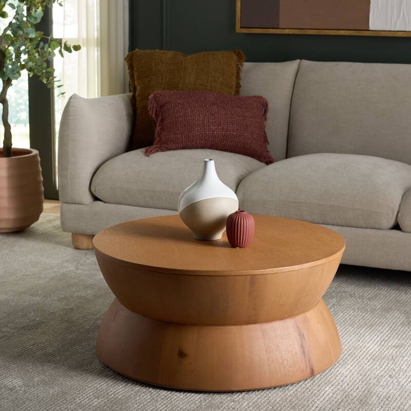 SAFAVIEH Mattye Modern Contemporary Round Coffee Table. - 30" W x 30" L x 14" H - 30"W x 30"D x 14"H