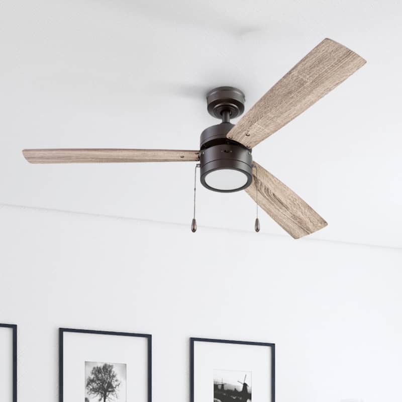 52" Prominence Home Madrona Indoor Ceiling Fan, Painted Gun Metal - 52 - Espresso Bronze