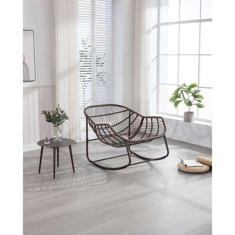 37.2" Rocking Chair with Steel Frame