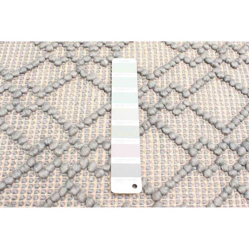 ECARPETGALLERY Braid weave Sienna Grey Wool Rug - 5'3 x 7'2