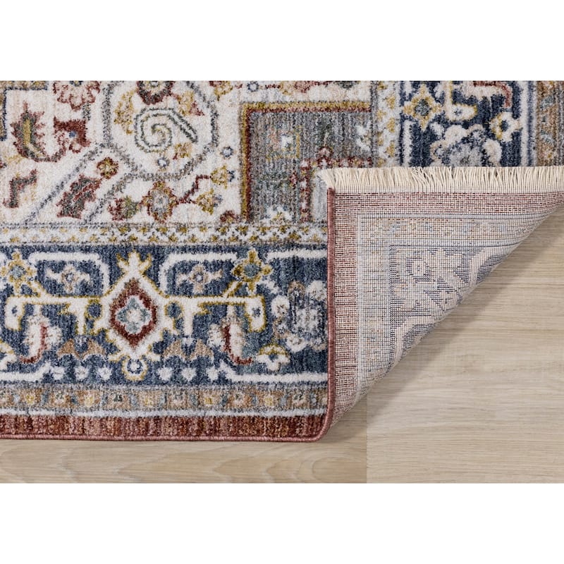 Alpine Rug Co. Red Cream Gold Classic Medallion Area Rug