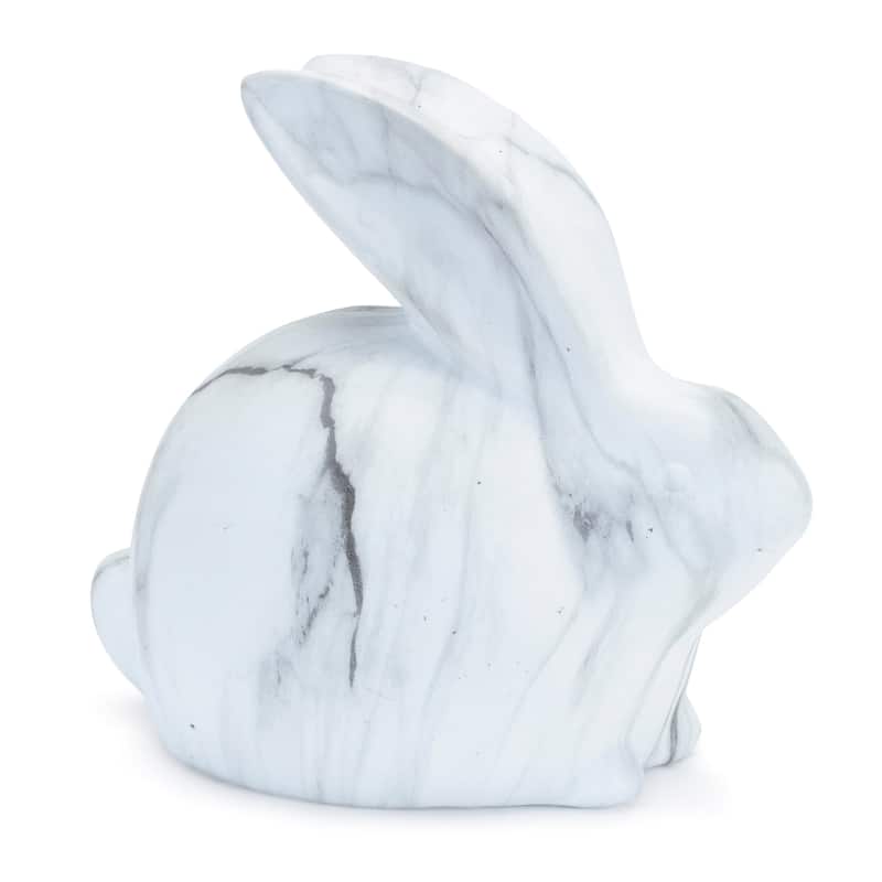Marble Bunny Figurines - 6.5" - Set of 2