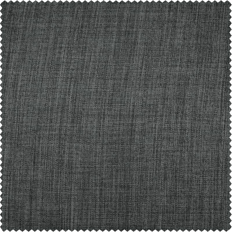Exclusive Fabrics French Pleated Textured Faux Linen Room Darkening Curtains for Bedroom & Living Room Curtains Single Panel