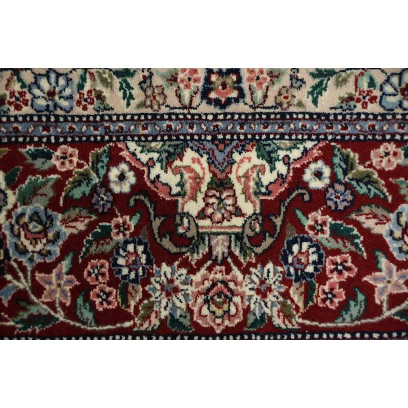 Hand Knotted Oriental 100% Wool Carpet Traditional Floral Beige & Ivories Aubusson Area Rug - 9' 0'' X 6' 0''