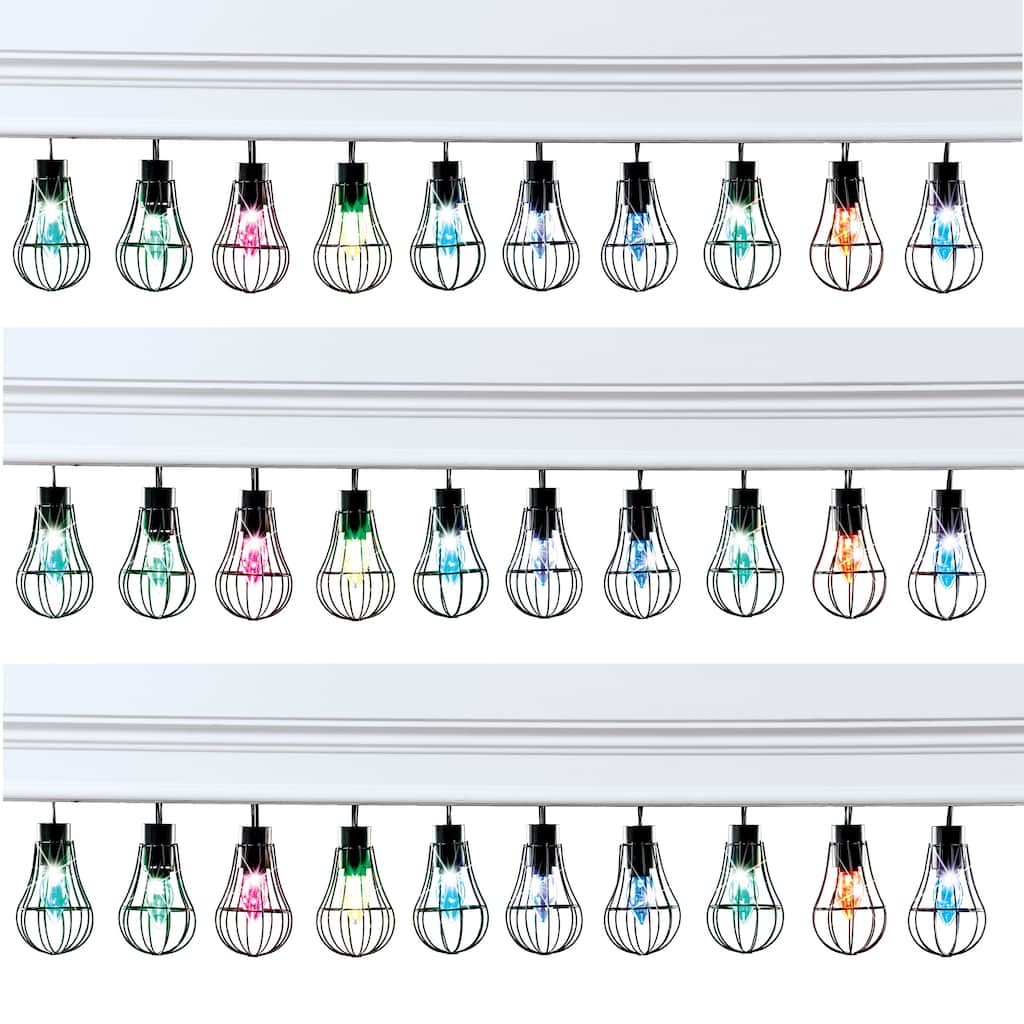 Solar Powered Color-Changing Lightbulbs Outdoor String Lights Lightb - 9 x 7 x 5.11