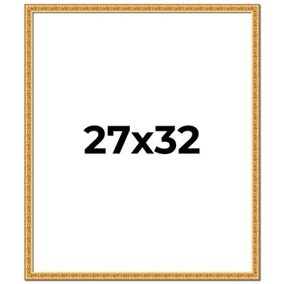27x32 Frame Gold Real Wood Picture Frame Width 1 inches | Interior
