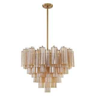 Addis 12 Light Aged Brass Chandelier - 26.75"W x 21.5"H x 26.75"D