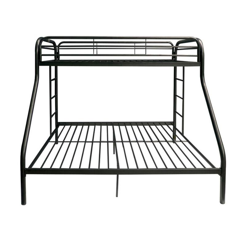 Metal Twin XL/Queen Bunk Bed with Ladders, Black
