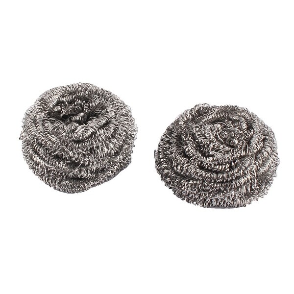 Household Kitchen Stainless Steel Pot Pan Scrubber Cleaning Ball Tool 2 Pcs