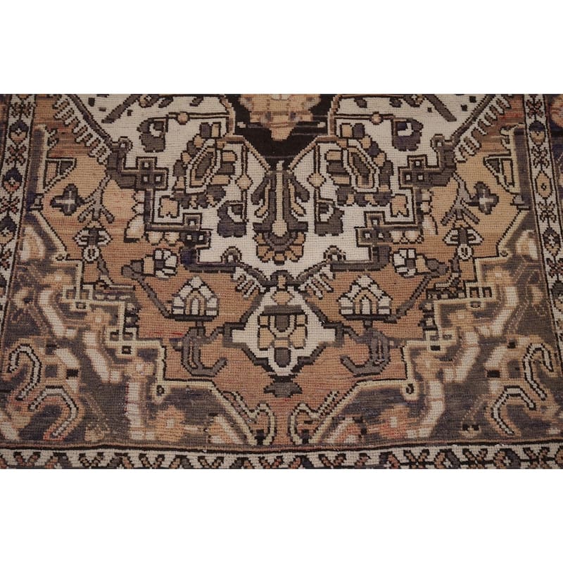 Geometric Bakhtiari Persian Vintage Rug Handmade Wool Carpet - 4'7" x 6'6"