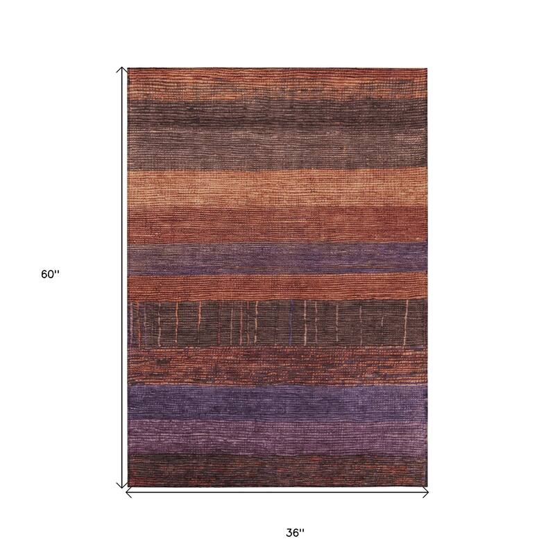 HomeRoots Striped Transitional Rectangle Outdoor Rug