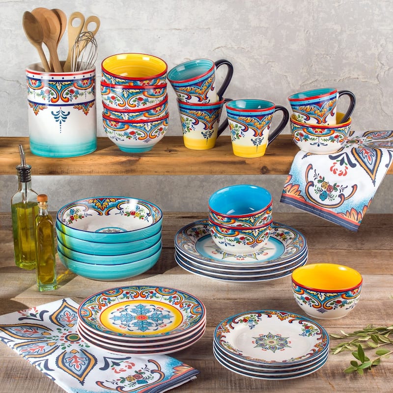 Euro Ceramica Zanzibar 16 Piece Stoneware Dinnerware Set