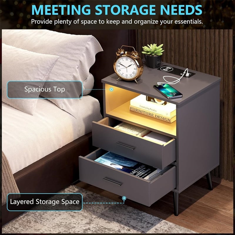 Nightstand with Charging Station