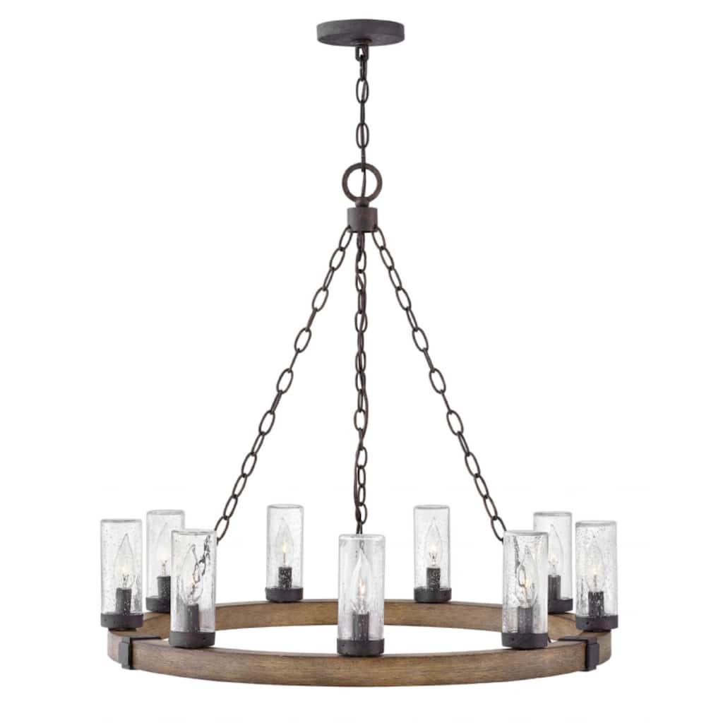 Hinkley Sawyer 9-Light Outdoor Chandelier in Sequoia - large
