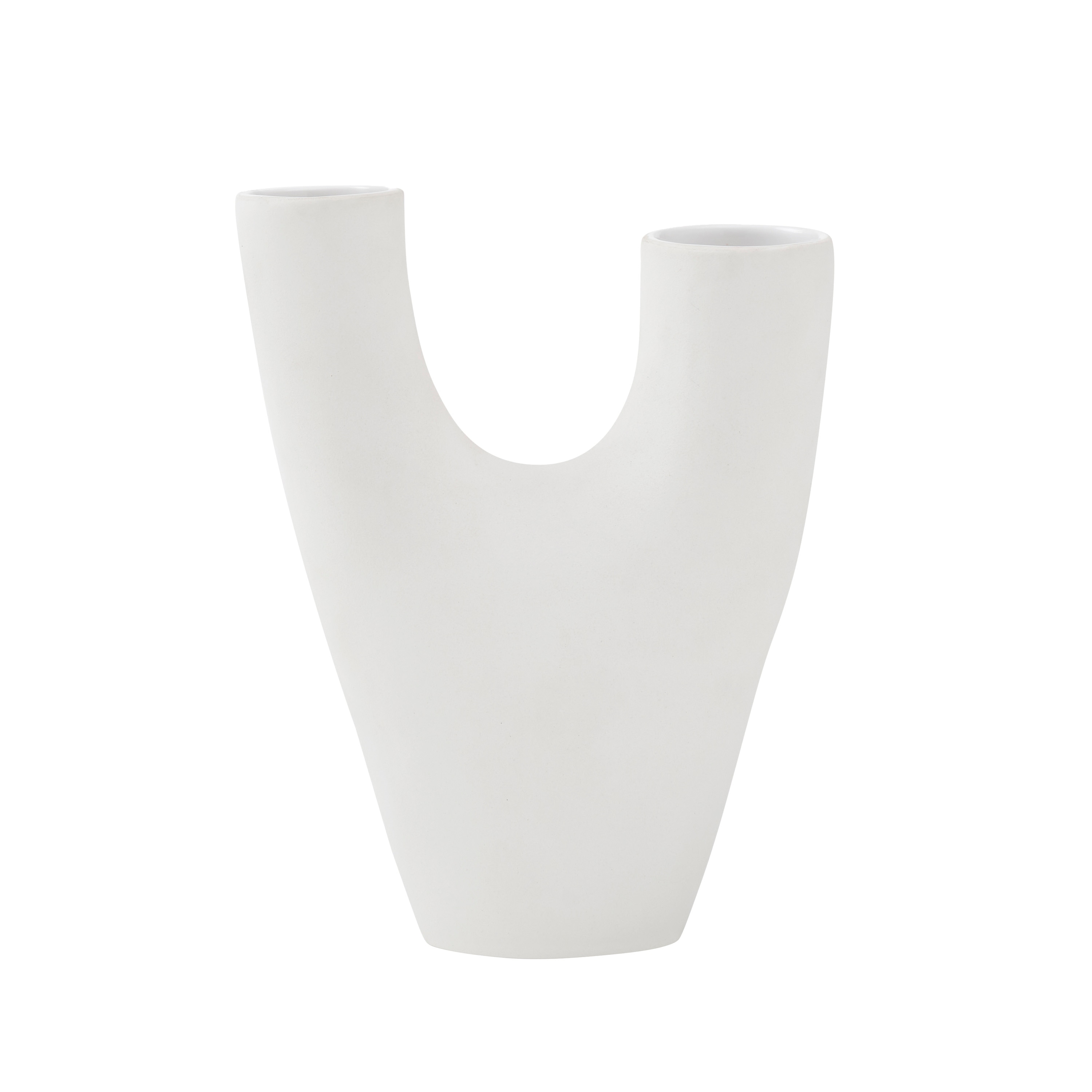 Renwil Avignon Indoor Ceramic Stoneware Small Vase, Matte Off-White