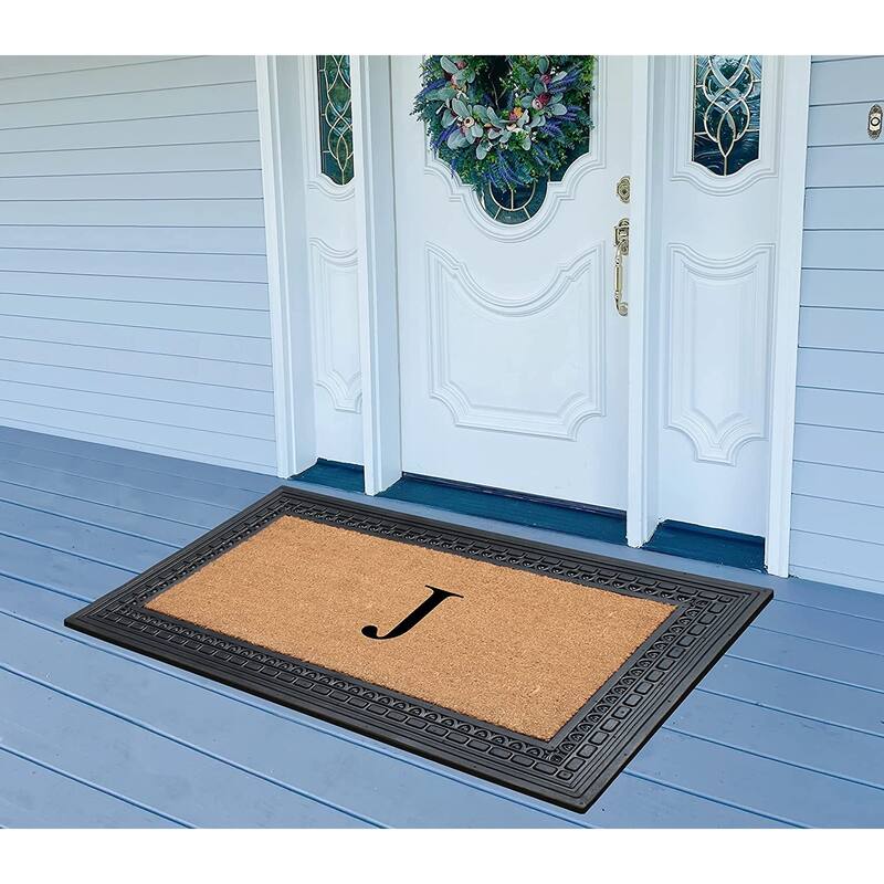 A1HC Rubber and Coir, 24" X 39" Heavy Duty Outdoor Monogrammed Doormat