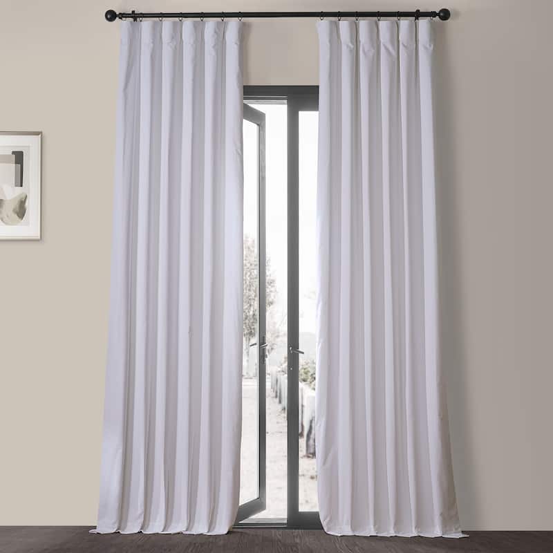 Exclusive Fabrics Vintage Cotton Velvet Room Darkening Curtains - Luxurious Drapery in Timeless Elegance (1 Panel)