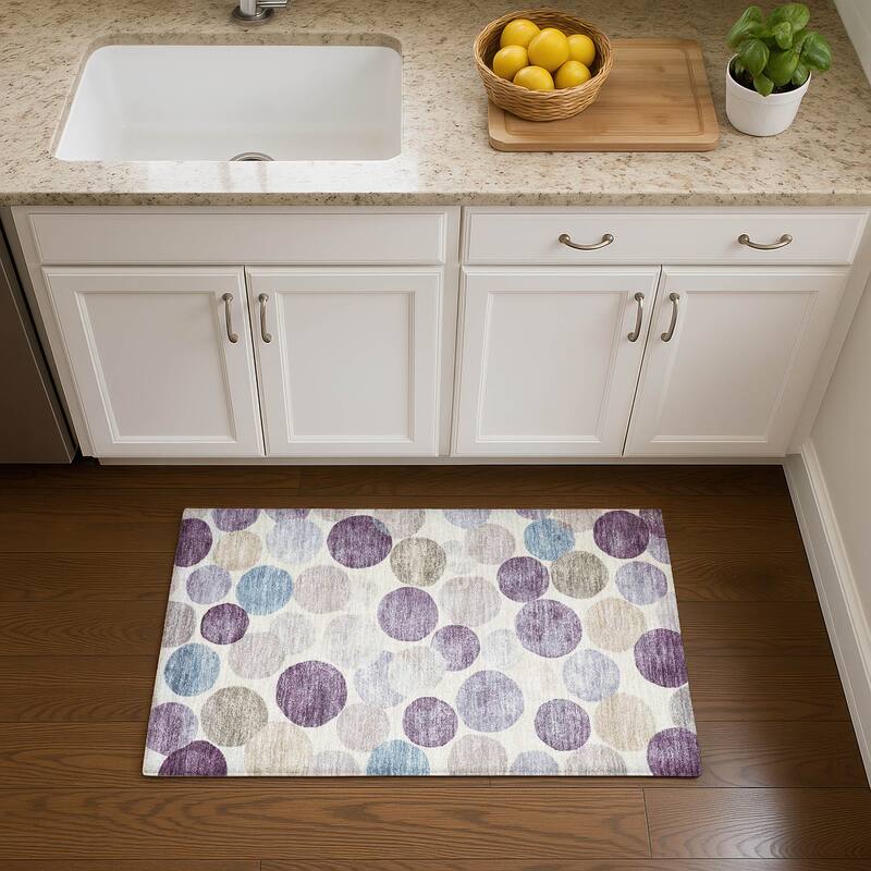 Premium Washable Super Soft Casual Contemporary Mayfield Rug - Plum - 1'8" x 2'6"