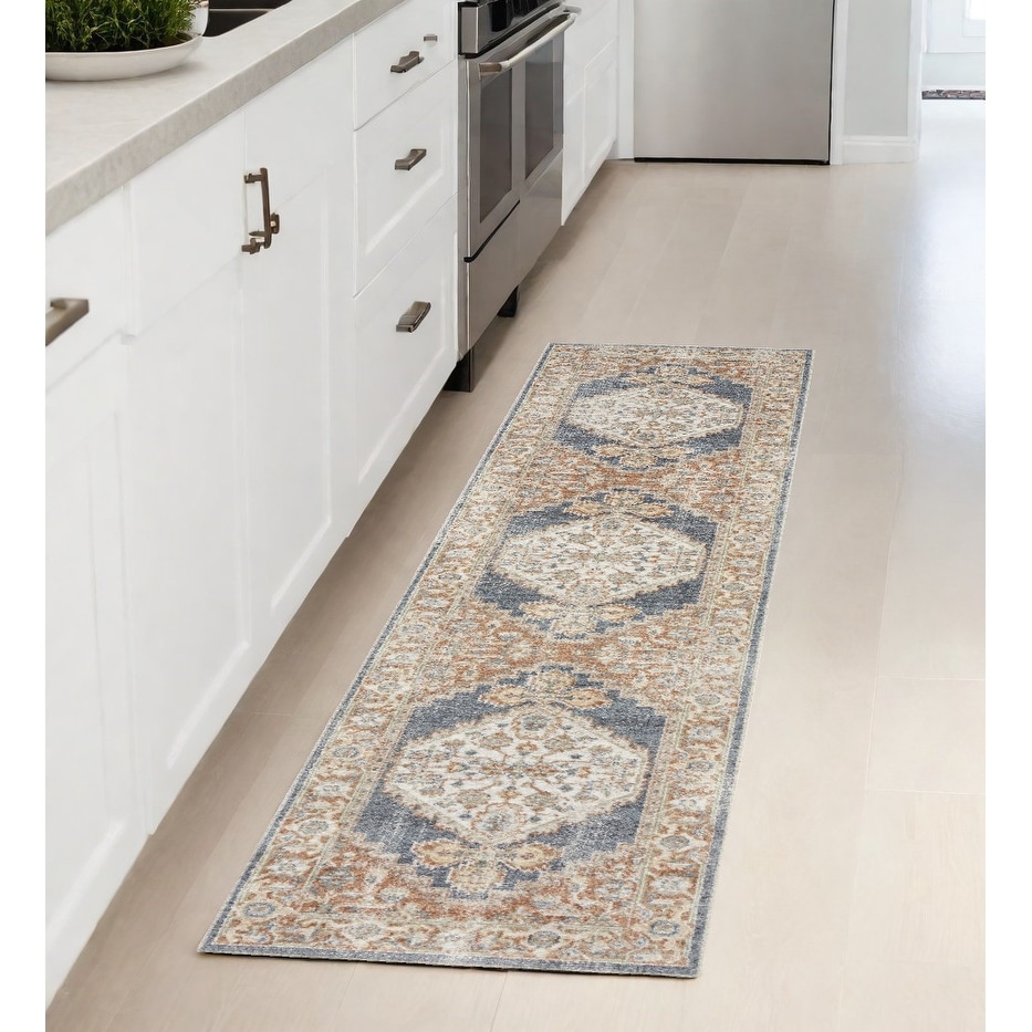 Sawes Power Loomed Distressed Area Rug By HomeRoots - 96' X '26' X '0.25