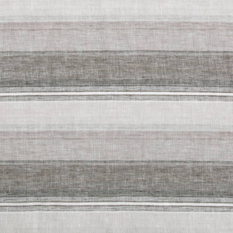 HiEnd Accents 100% French Flax Linen Variegated Stripe Duvet Cover Set, 3PC