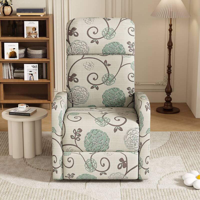 Manual Upholstered Recliner Chair, Modern Recliner Adjustable Single Sofa Chair, High Back Lounge Chairs for Living Room