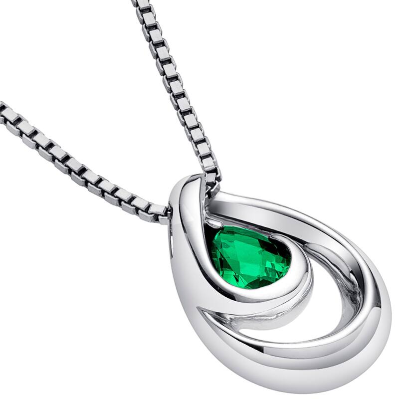 0.5 ct Emerald Pendant in Sterling Silver