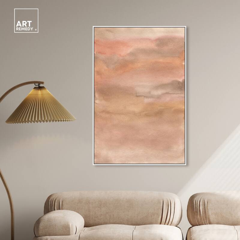 Art Remedy Sienna Pigments Blend Framed Boho Abstract 1 Piece Canvas Wall Art