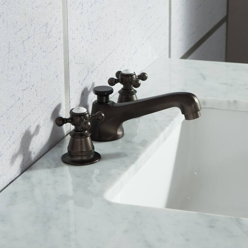 Elizabeth 48" Carrara White Marble Bathroom Vanity with Faucet