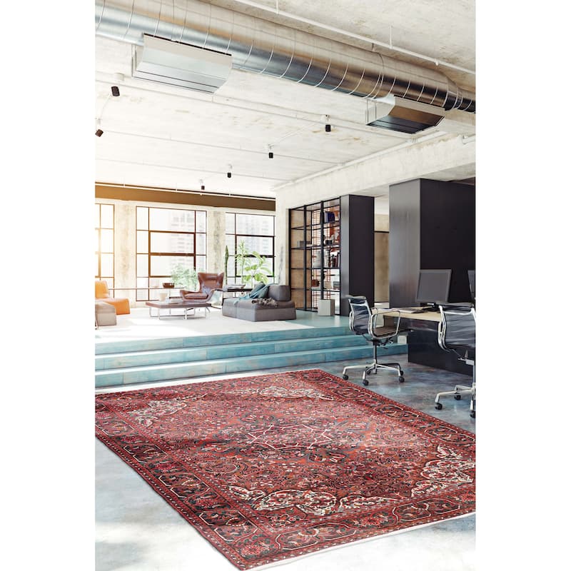 ECARPETGALLERY Hand-knotted Sarabi Dark Red Wool Rug - 6'8 x 9'6