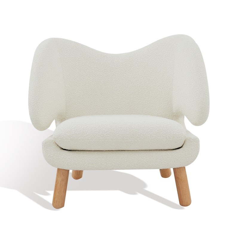 SAFAVIEH Couture Neljana Contemporary Accent Chair - 34 In. W x 30 In. D x 27 In. H - 34Wx30Dx27H - Ivory/Natural