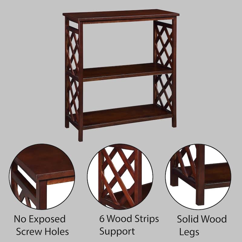 3-Tier Console Sofa Table Hallway Tables with Open Storage Shelf, Bookshelf, Living Room Narrow Accent Entryway Table