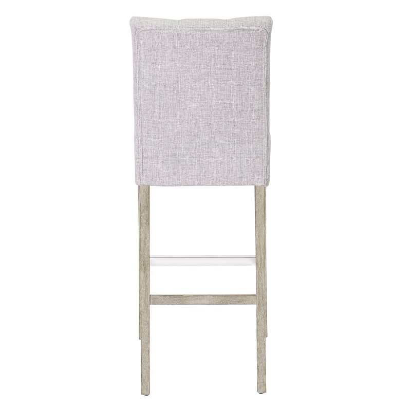 Carter 29" Button Tufted Bar Stool (Set of 2) Antique Gray Finish