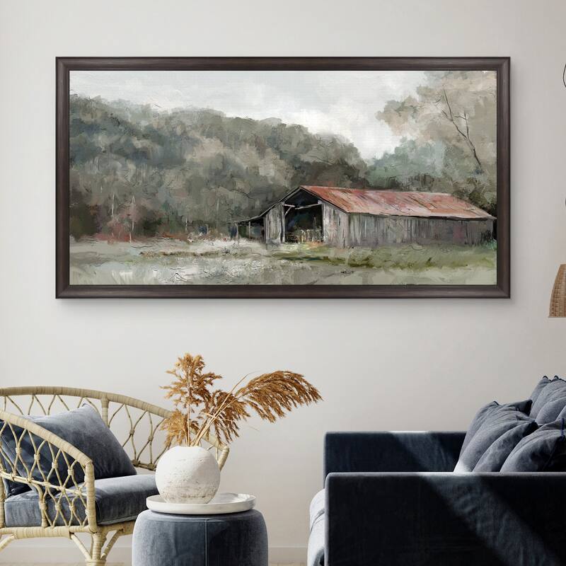 Masterpiece Art Gallery| Old Gray Barn by Studio Arts - Framed Canvas Art Print