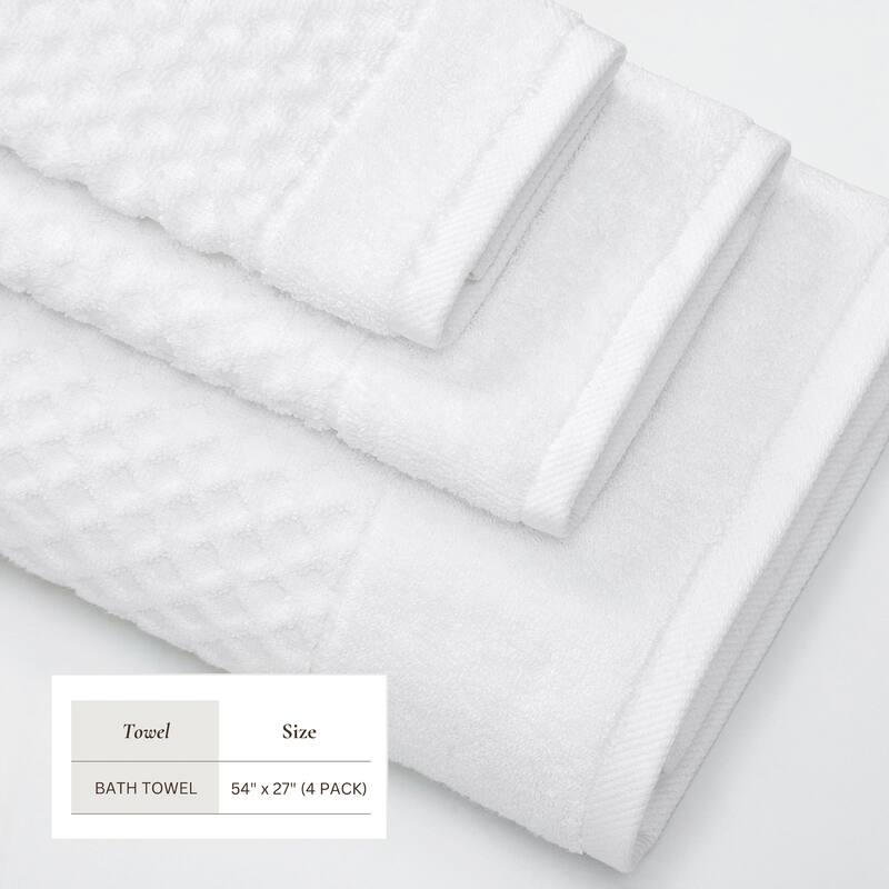Linery & Co. Cotton Diamond Waffle Texture Bath Towels