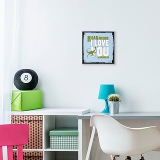 Stupell Roar I Love You Kids Nursery Word Design Framed Wall Art,12x12