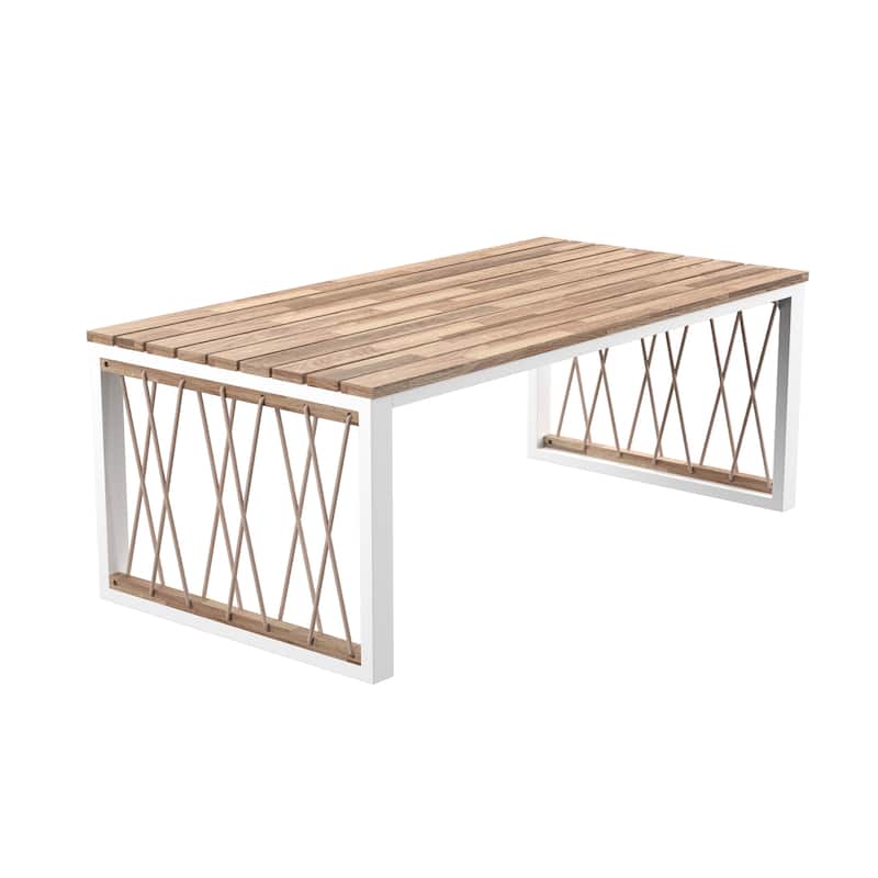 SEI Furniture Wiota All-Weather Natural Acacia Modern Dining Set (Set of 4)