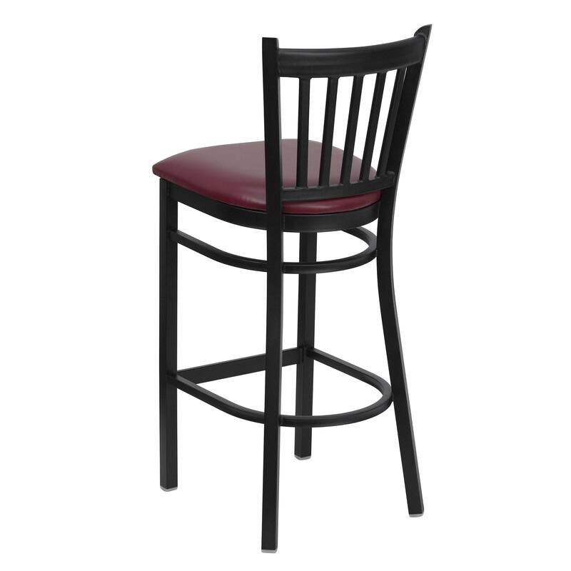 Vertical Back Metal Restaurant Barstool - 16.75"W x 18.75"D x 42"H - 16.75"W x 18.75"D x 42"H