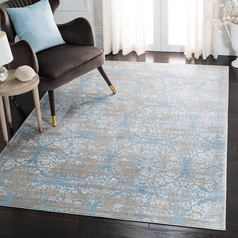 SAFAVIEH Isabella Eriona Traditional Rug - 5'3" x 7'7" - Denim Blue/Ivory - Rectangle