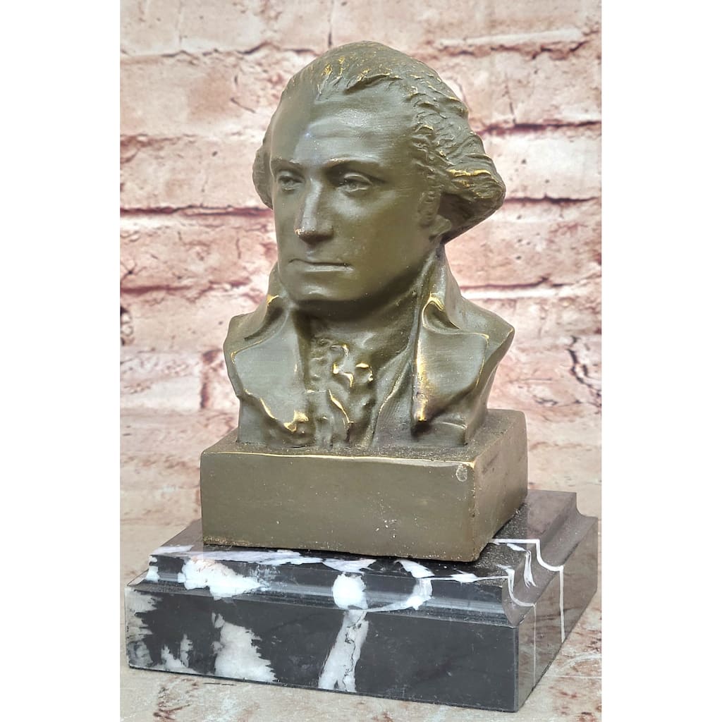 George Washington Bronze Bust Sculpture - American Revolutionary Historical Art