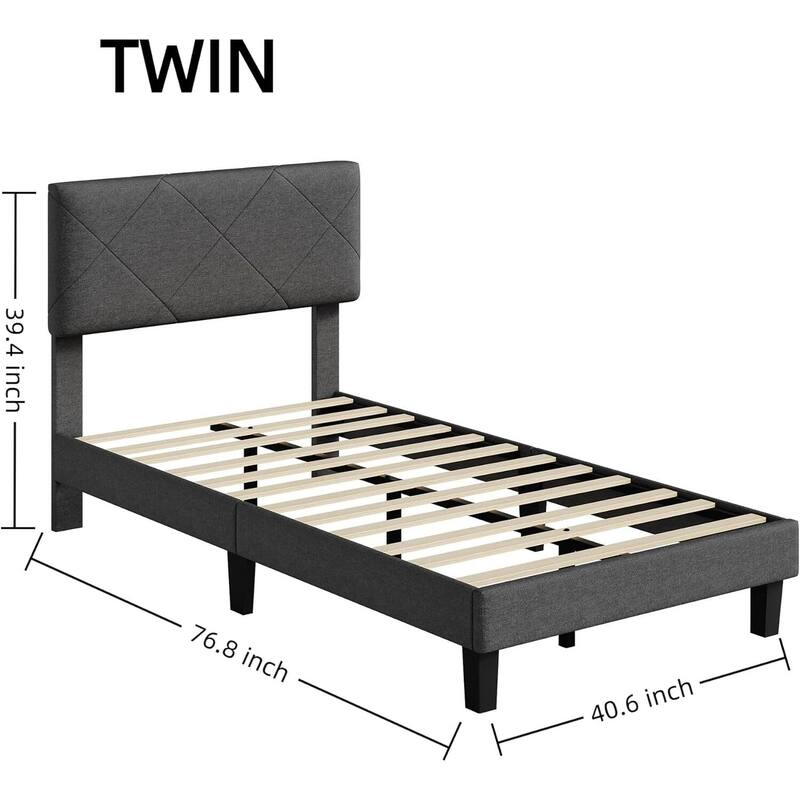 Bed Frame with Upholstered Headboard
