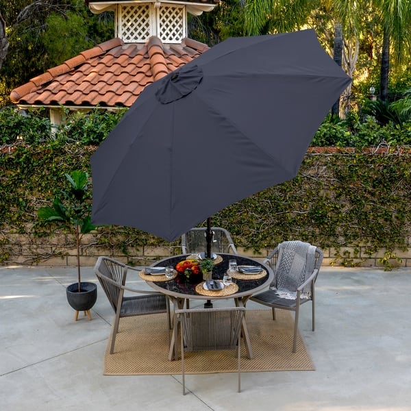 commercial patio tables with umbrella Lila 5 Piece Commercial Outdoor Patio Dining Set with 47 Tempered Glass Patio Table with Umbrella Hole and 4 Black Triple Slat Chairs