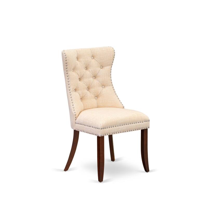 East West Furniture Dinette Set Consists of a Rectangle Dining Table and Upholstered Chairs, Mahogany (Pieces Options)