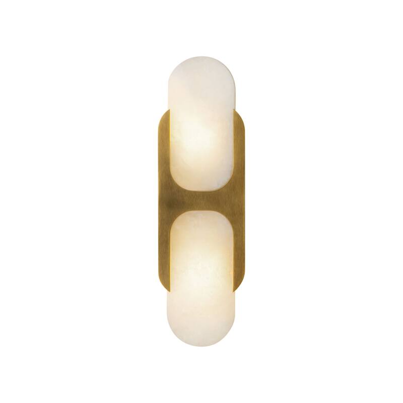 Alora Lighting WV357214 Odin 2 Light 4" Tall Bathroom Sconce - Vintage Brass / Alabaster