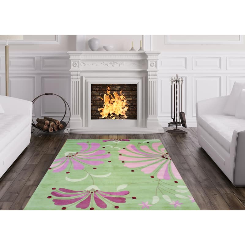 HERAT ORIENTAL Handmade Light Wool Rug - 5' x 8'