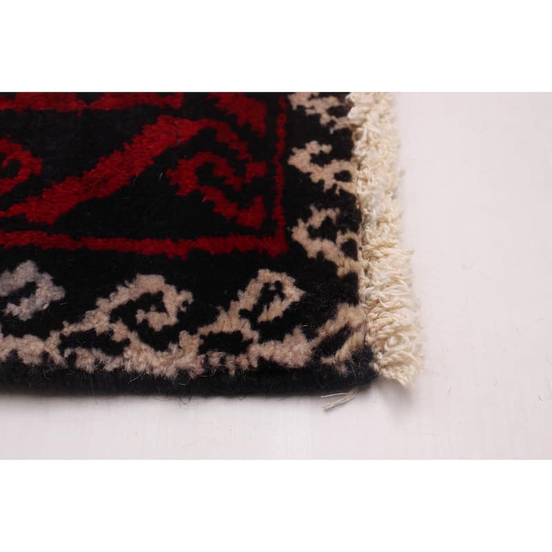 ECARPETGALLERY Hand-knotted Baluch Red Wool Rug - 3'10 x 7'3