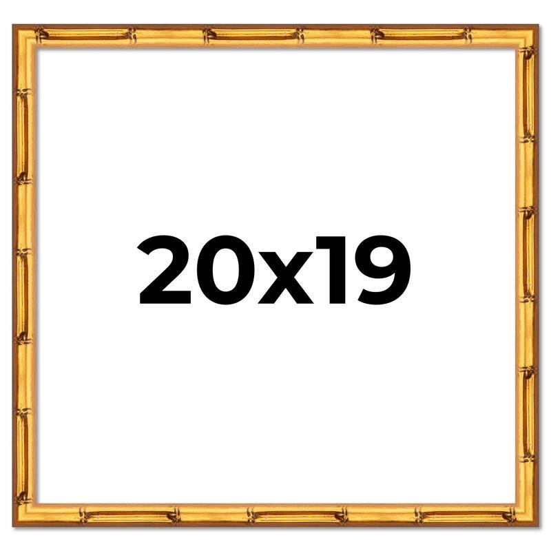 20x19 Frame Gold Bamboo Solid Wood Picture Frame | 1 Inch Moulding