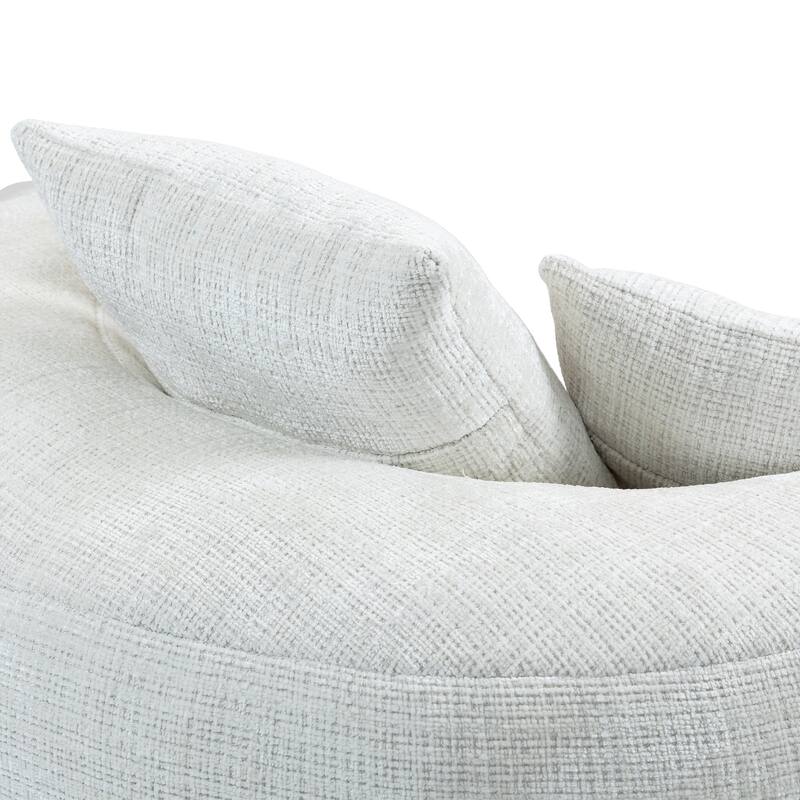 Chenille High Back Lazy Sofa with 3 Pillows and Oversized Bean Bag Chair