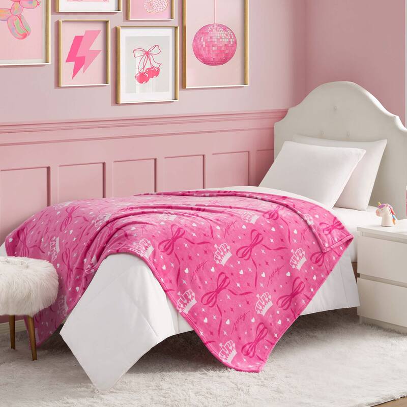 Juicy Couture 50"x70" Plush Kids Throw Blankets