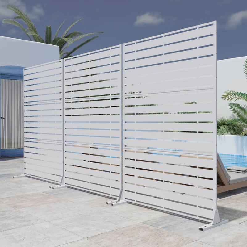 Outdoor Privacy Screen Metal Privacy Screen Panel Free Standing - 72*47