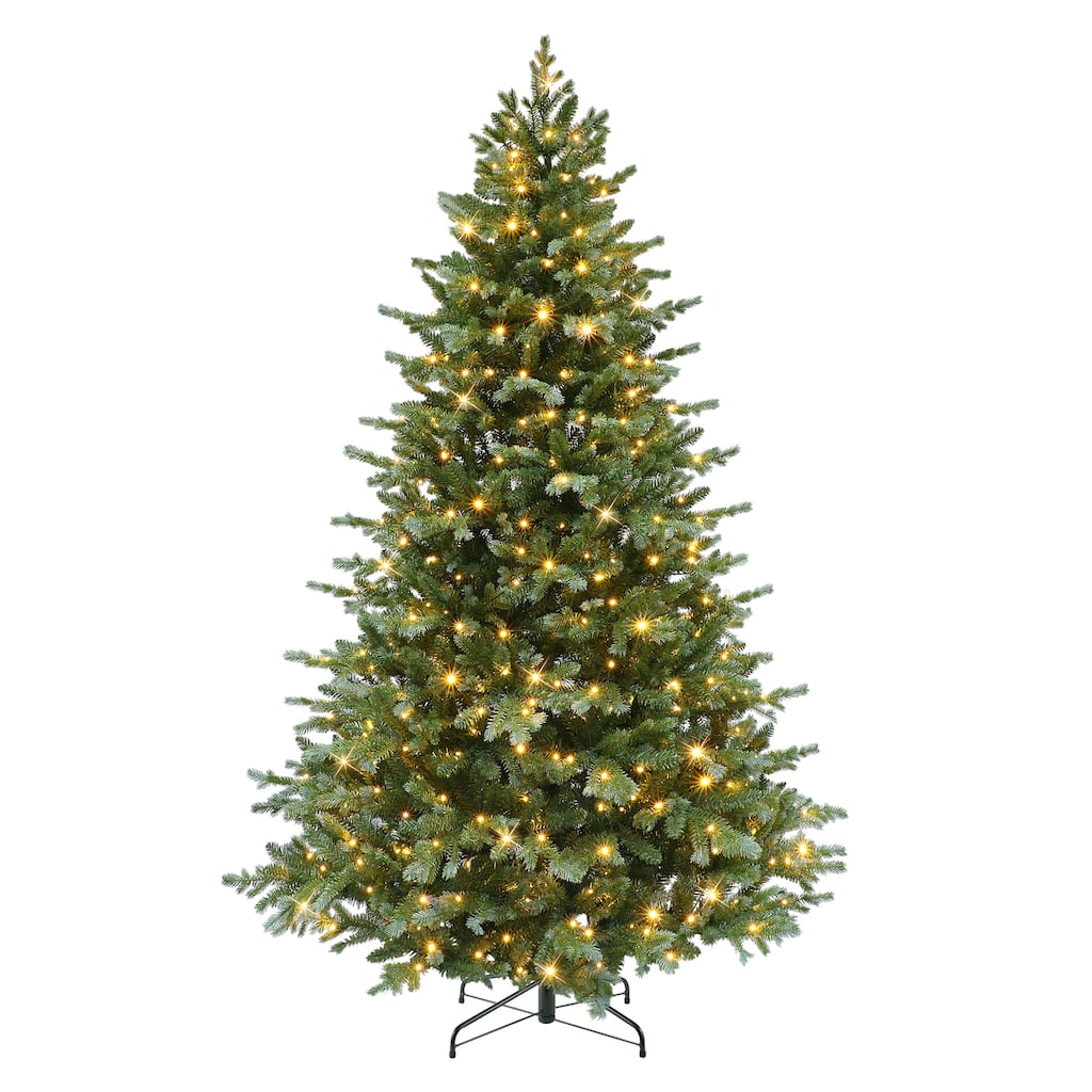 Puleo International 6.5' Pre-Lit Linden Fir Artificial Tree with 350 Dual-Color LED Lights